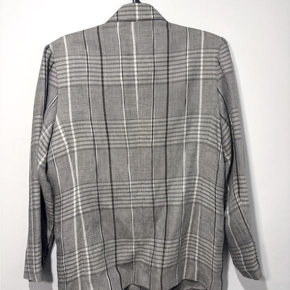Vintage wool blend brown plaid blazer - Picture 5 of 7